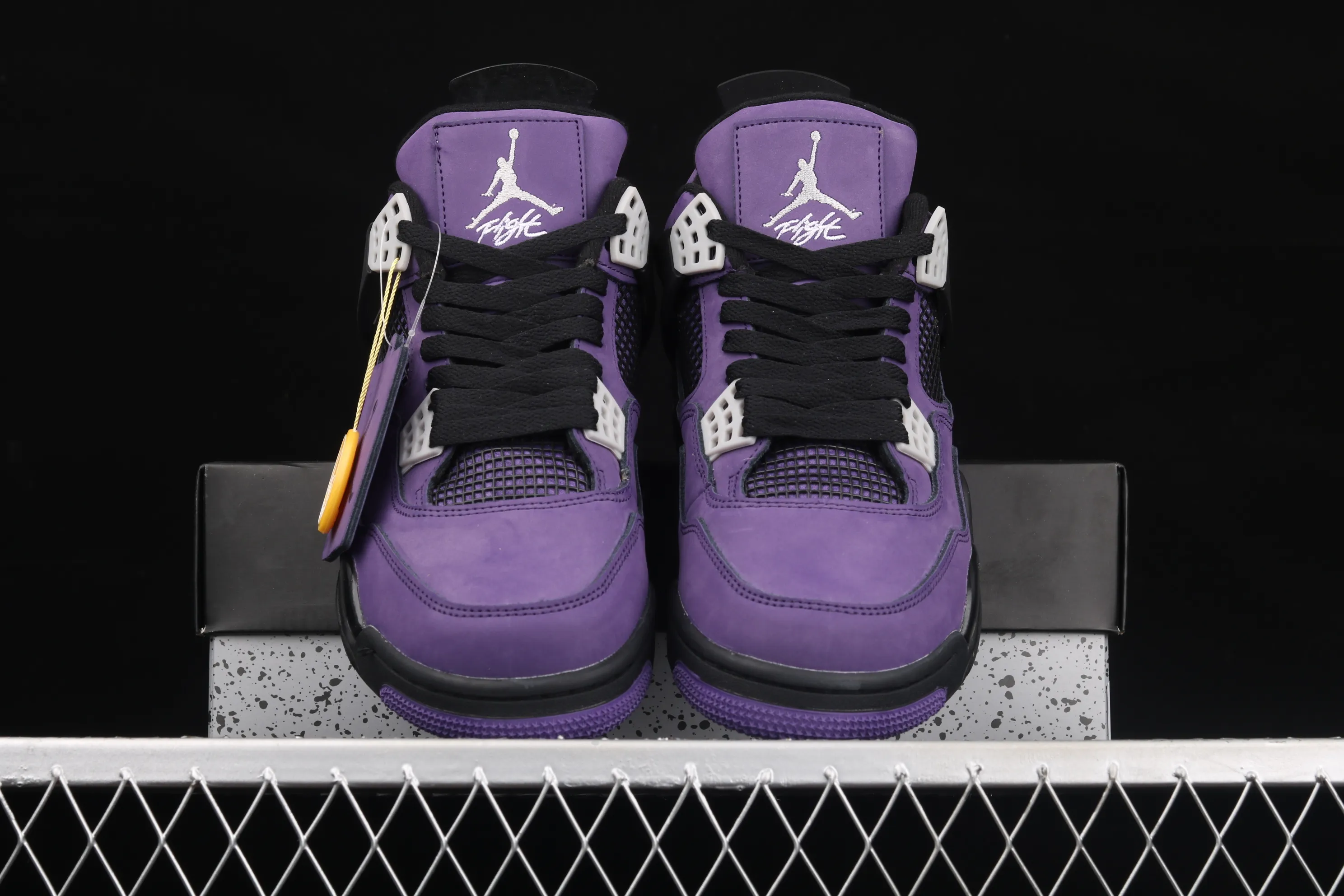 All categories Air Jordan Jordan series basketball shoes Air Jordan 4 G version Air Jordan 4 Retro AJ4 Joe 4 suede black and purple 308497-408